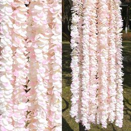Decorative Flowers 5pcs 1M Orchid Rattan Artificial Silk Flower Vine For Home Room Party Wedding Garden Decor Hanging Garland Wall Fake