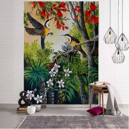 Tapestries Decorative Tapestry Home Decor Tapestry Chinese Flower Bird Landscape Decorative Tapestry