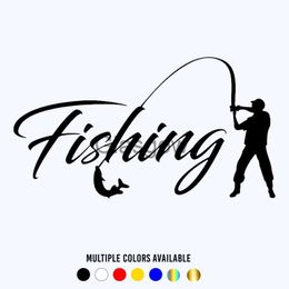 Car Stickers CK3120#2011cm fishing funny car sticker vinyl decal whiteblack car auto stickers for bumper rear window x0705