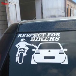 Car Stickers Three Ratels TZ1430 13x20cm Respect For Bikers Car Stickers Funny Auto Sticker Decals x0705
