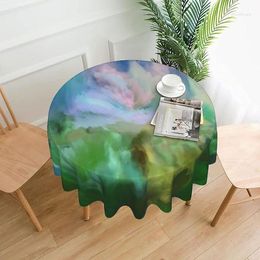 Table Cloth Summer Green Grass Round Print Floral Tablecloth Coffee Christmas Birthday Home Party Kitchen