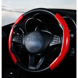 Steering Wheel Covers 38cm 1Pair Fur Carbon Fibre Look Universal Winter Car Steering Wheel Booster Cover NonSlip Auto Interior Decoration Accessories x0705