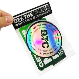 Custom Colour Change Holographic Adhesive Stickers Rainbow Colour Refective Irregular Die-cut Individual Package Labels