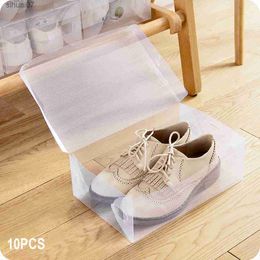 NEW 10pcs Shoes Box Transparent Drawer Case Plastic Shoe Boxes Stackable Box Shoe Organiser Shoebox storage Shoe Rack L230705