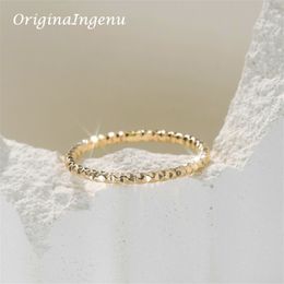 Anéis de banda 14K anel de empilhamento cheio de brilho feito à mão Boho minimalismo joias delicadas resistente a manchas 230704