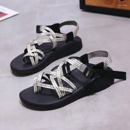 Sandals Clip Toe Comfort Shoes For Women 2023 Summer Wedge Female Beige Large Size Low Platform Black Girls Cross Belt Sandales