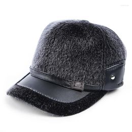 Berets Autumn And Winter Elderly Hats Middle-Aged Men's Thickened Ear Protection Warm Old Hat Father Dad Cap