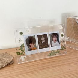 Stitch Transparent Acrylic Photo Frame Magnetic Photocard Holder Simple Picture Frame Poster Display Stand Desktop Ornament Cadre Photo