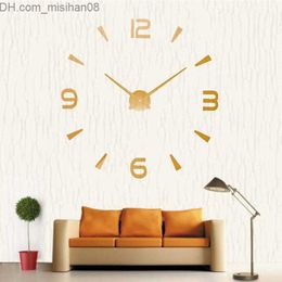 Wall Clocks Wall Clocks Acrylic Mirror Creative Digital Clock 3D Fashion Simple Post Without Battery Z230705