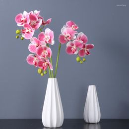 Decorative Flowers 5 Phalaenopsis 3D Printing Artificial Flower Mini Orchid Home Table Display Wedding Decoration Accessories