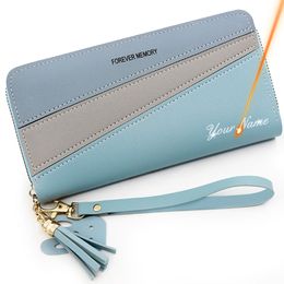 2023 New Long Women Wallets Cute Fashion Multifunctional Clutch Name Engraving Female Wallet Card Holder Luxury Women's Purses