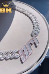 Pendant Necklaces The first letter Customised Miami Cuban chain necklace ice out sparkling Baguettecz hip-hop Jewellery 230704