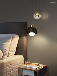 Pendant Lamps Modern Crystal Chandelier Double Head Round LED Lighting Luxury Living Room Warm Bedroom Bedside Home Decor Light