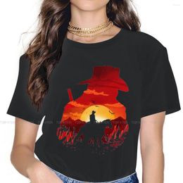Women's T Shirts Red Dead Redemption 2 Desert Cowboy TShirt For Woman Girl 5XL Leisure Tee Shirt Novelty Loose