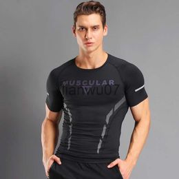 Men's T-Shirts Mens Quick Dry Compression Sports Shirt Gym Short t shirt Gym Fitness Workout Tee Shirts Skinny TShirt Male Fitness Tops Sport J230705