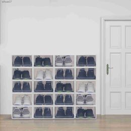 20pcs Shoe Box Set Foldable Storage Plastic Clear Home Organiser Rack Stack L230705