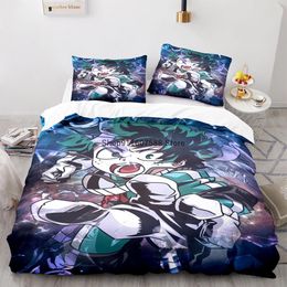 Dishes New Anime My Hero Academy Bedding Set Anime Characters Duvet Cover Set 3d Quilt Bed Set Queen King Size Kids Boys Home Textile