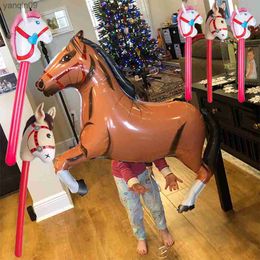 Giant Horse Foil Balloon big Horse Balloon toy Cowboy Animal Baby Shower Farm Helium Globos kids horse Birthday Party Decoration L230626