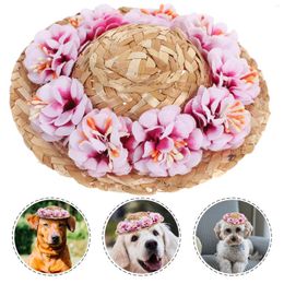 Dog Apparel Sombrero Vaquero Para Hombre Straw Hats Sun Bucket Small Dogs Beach Pet Puppy Cat Sombreros Vaqueros Cap The