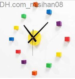 Wall Clocks Original muted Colourful brief stickers wall clock creative DIY bedroom living room wall sticker clock watch cute home decoration Z230707