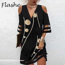 Casual Dresses Summer Women Short Dress V Neck Short Sleeve Lace Mesh Patchwork Casual Loose Beach Dress Floral Print Mini Dress S-4XL J230705