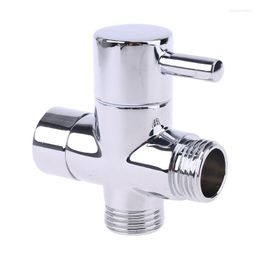 Kitchen Faucets KX4B Chrome Brass G1/2" T-adapter 3 Ways For VALVE Shower Diverter Water Separator Bathroom Toilet Bidet Sprayer