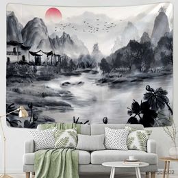 Tapestries Landscape Painting Art Wall Hanging Beautiful Tapestry Sheet Beach Towel Bedroom Room Aesthetic Decoration Home Decor R230705