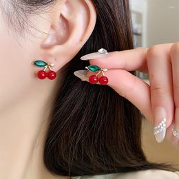 Backs Earrings Red Cherry No Hole Ear Clips Fashion Clip Earring Without Piercing Minimalist Jewellery CEk716