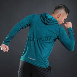 Men's T-Shirts Quick Dry Compression Sport Shirts Men's Running tShirts Workout Hoodies Tight Fitness Gym Top Soccer Shirts Jersey Sportswear J230705