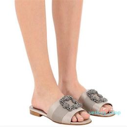 designer Luxury brands women sandal Pumps shoes Satin jewelry Buckled Slides summer designer sandals slipper 35-42