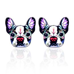 Stud Cute Enamel Printing Dog Earrings For Women Colorf Puppy Animal Cartoon Ethnic Fashion Jewelry Gift Drop Delivery Dhlfp