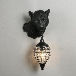 Wall Lamps Resin Leopard Lamp Vintage Sconce Light For Living Room Bedroom Loft Industrial Home Art Decor Led Fixtures