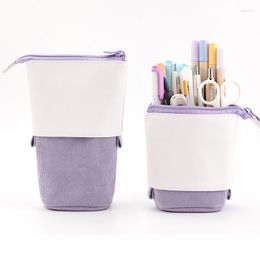 1pc Angoo High Capacity Pencil Bag Flexible Unfold / Fold Pen Holder Cute Storage Pouch School Supplies Creative Stationery