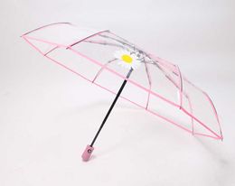 Umbrellas Transparent Umbrella Fully Automatic Heavy Rain Women Sun Umbrella Travel Folding Gift Durable Portable Anti Wind Lightweight