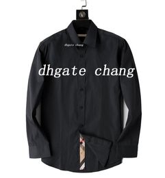 Luxurys Designers Mens Dress shirts Casual Men Long Sleeve brand Cotton Shirt Men Plus Size Slim Fit Homme Asian size M-3XL 722269175