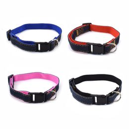 Wholesale Denim Dog Collar Dog Leash Dog Traction Rope Pet Dog Tie Single Ring Adjustable Cat Collar Teddy Corgi Small Medium and Large Dog Pet Supplies Chain Leads