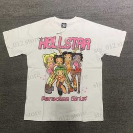 Men's T-Shirts Men Women Hellstar T-shirts Cartoon Beauty Print Top Tee Casual Fashion Pink HELLSTAR T Shirt T230705