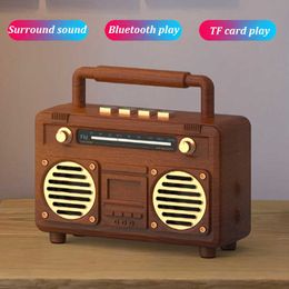 Portable Speakers Portable Retro FM Classic Receiver Full Range Bluetooth Speaker Stereo Music Sound Box Support Card Disc R230705