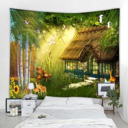 Tapestries Fairy Tale Tapestry Forest Fairy Tale Tapestry Forest Natural Landscape Art Wall Mounted Tapestry