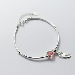 Link Bracelets Fashion Crystal Ball Tassel Feather Charm Bracelet&Bangle For Women Elegant Party Jewelry Pulseras Sl261