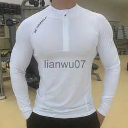 Men's T-Shirts Autumn winter Long Sleeve Men Running Fitness T shirt breathable Quick Dry Thin outdoor Sports Bodybuilding Training Shirts J230705