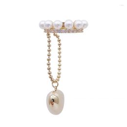 Backs Earrings KAITIN Zircon Pearl Heart Clip For Women Versatile No Ear Hole Gold Plated Jewelries Earbone Fashion Accessories