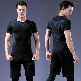 Men's Tracksuits Gym Sports Elasticity Fitness Suit Men Quick Dry Tights Running Set Training Sportswear Clothing