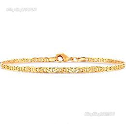 2023 NEW Anklets 4Mm Mariner Link Chain Gold Colour Anklet 9 10 11 Inches Cuban Ankle Bracelet For Women Men Waterproof Kirk22 Drop Delivery Je Dh9D2