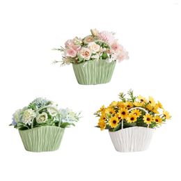 Decorative Flowers Flower Hand Baskets Gathering Basket Party Decoration Wall Hanging For Home Bedroom Shelf Garden Decor