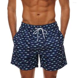 Men's Shorts Beach Exquisite Pattern Elastic Waistband Quick Dry Decorative Polyester Men Swimming Trunks Sportswear