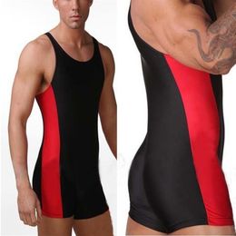 Men Full Body Leotards Swim Suit One piece Swimwear Athlete Suit Gym Man Wrestling Singlet269C