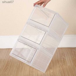 Rigid Plastic Combination Shoe Box Transparent Foldable Shoe Box Storage Box Stackable Transparent Storage Box High Quality L230705