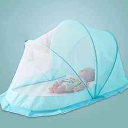 Crib Netting Mosquito Net Holder For Baby Foldable Portable Universal Sun Shade Cover Play Tent Khaki Blue born Sleep Bed Travel Netting 230705