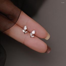 Stud Earrings Design Tulip Flower Fashion Jewelry Luxury Zircon Mini Cute Elegant Women Shiny Wedding Party